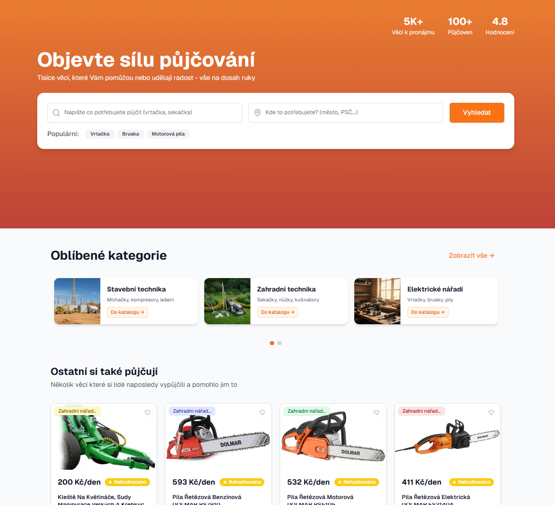 Marketplace Rentall - hlavní obrázek