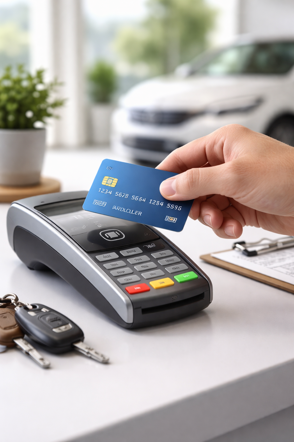 Platba kartou na terminálu