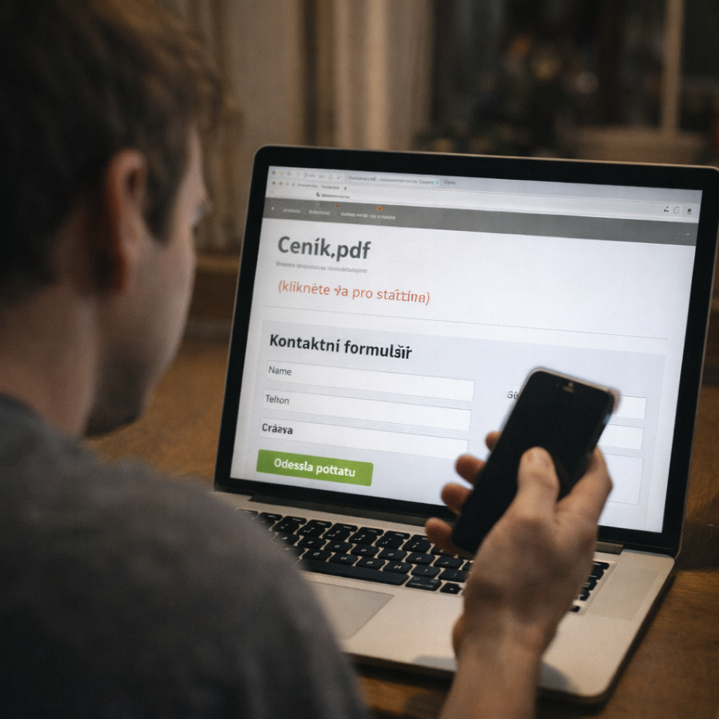 Starý web půjčovny jen s PDF ceníkem